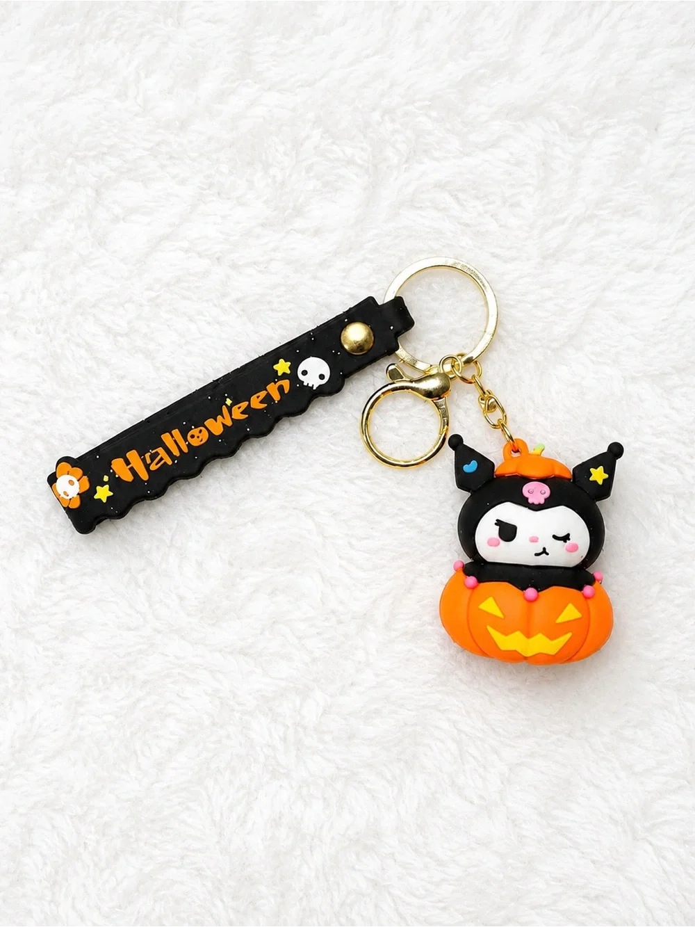 Kuromi Halloween Pumpkin Keychain Wristle kawaii Sanrio